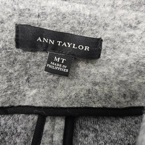 Ann Taylor Marled Gray Wool Asymmetrical Zip Moto Style Jacket - medium tall - Picture 7 of 8